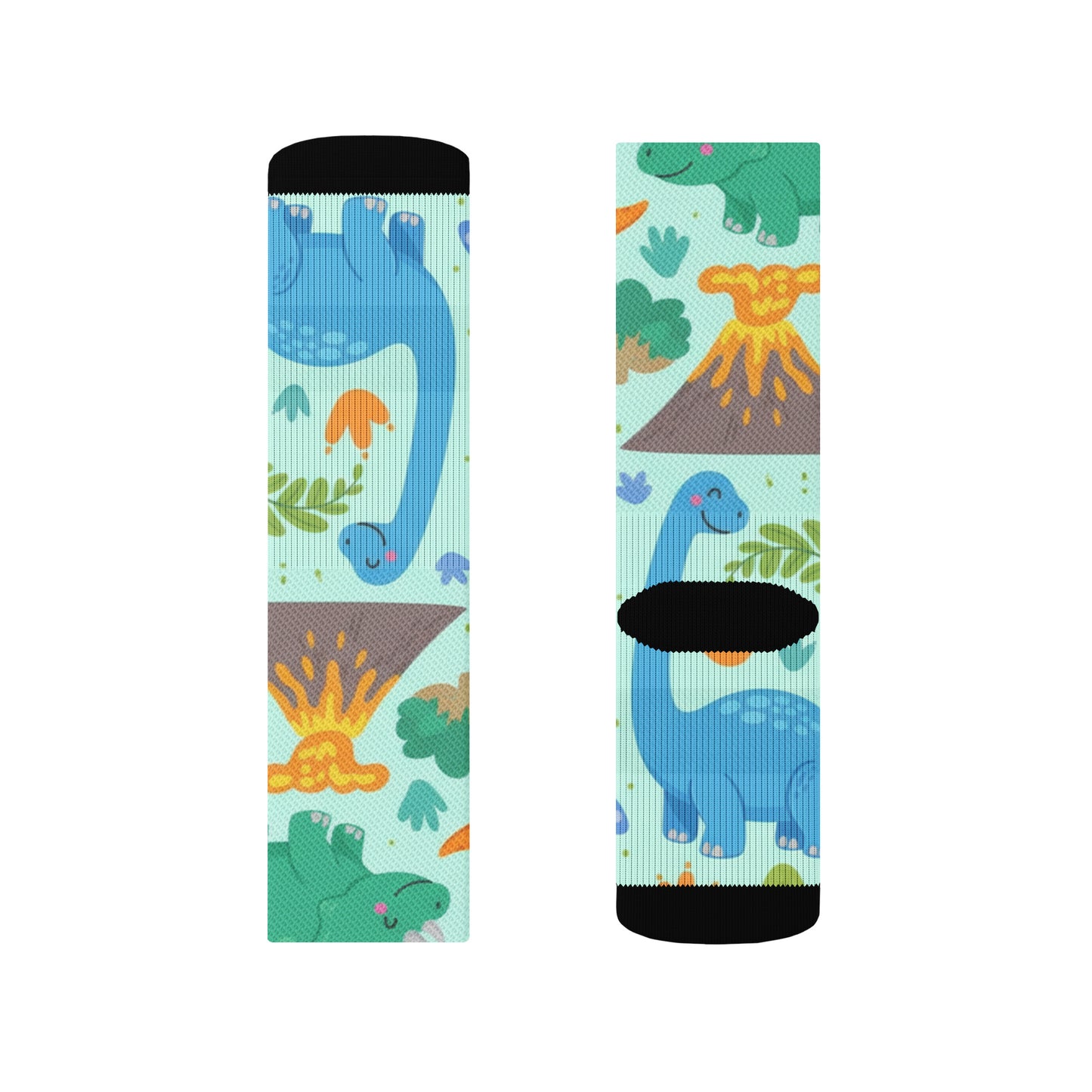 Crew Socks — Yellow Floral Pattern S