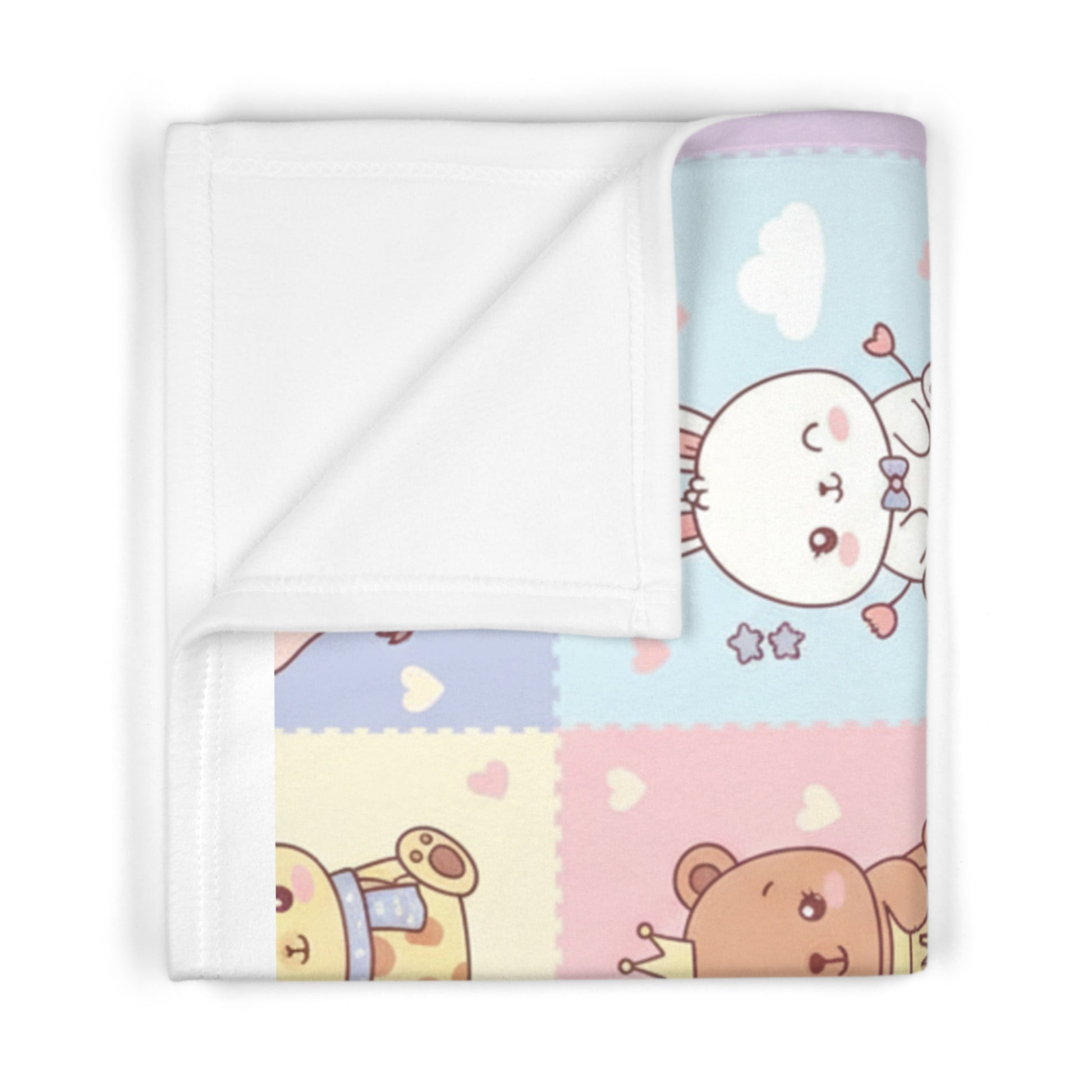 Soft Fleece Baby Blanket 30" × 40" White