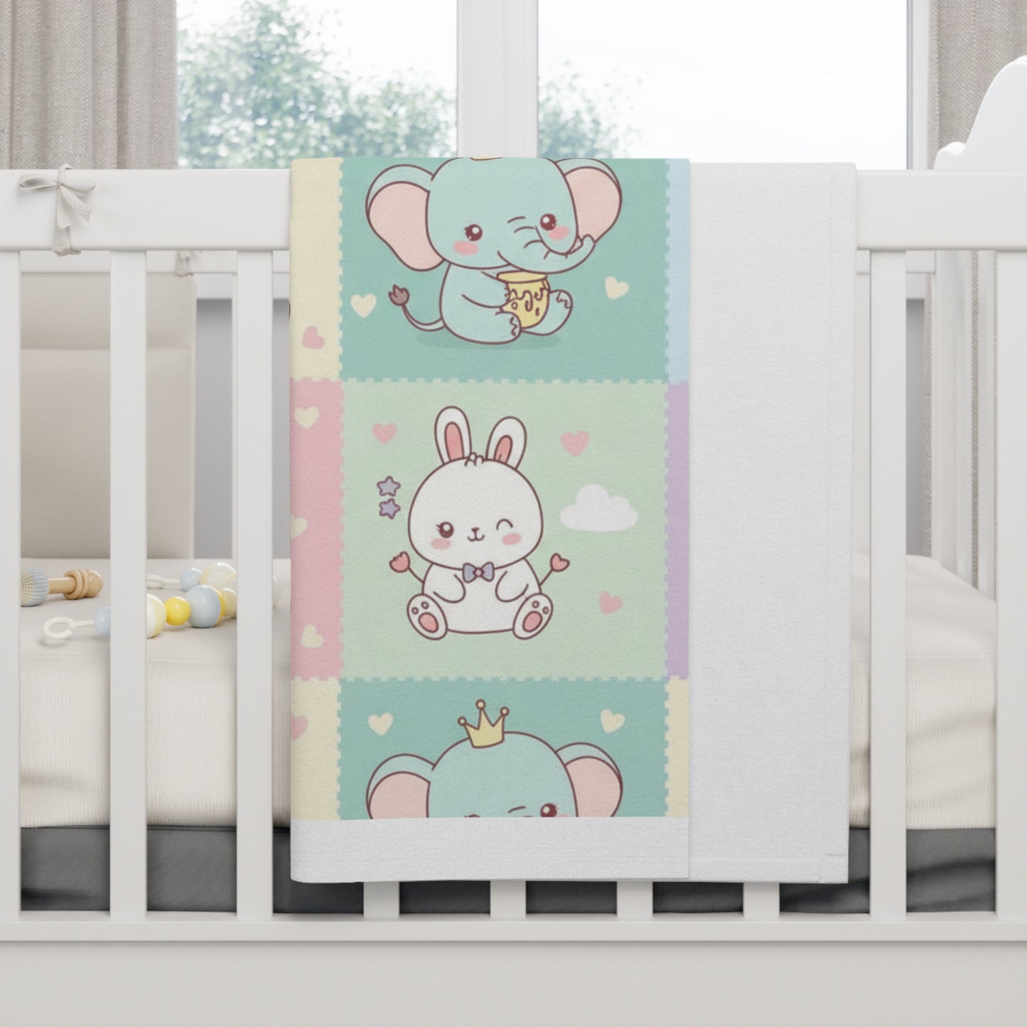 Soft Fleece Baby Blanket 30" × 40" White