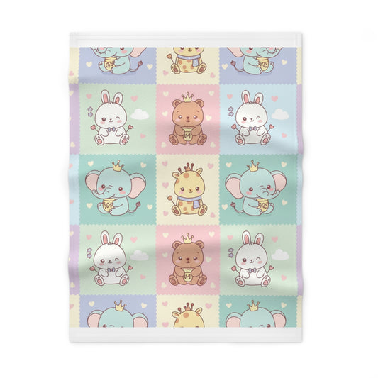 Soft Fleece Baby Blanket 30" × 40" White