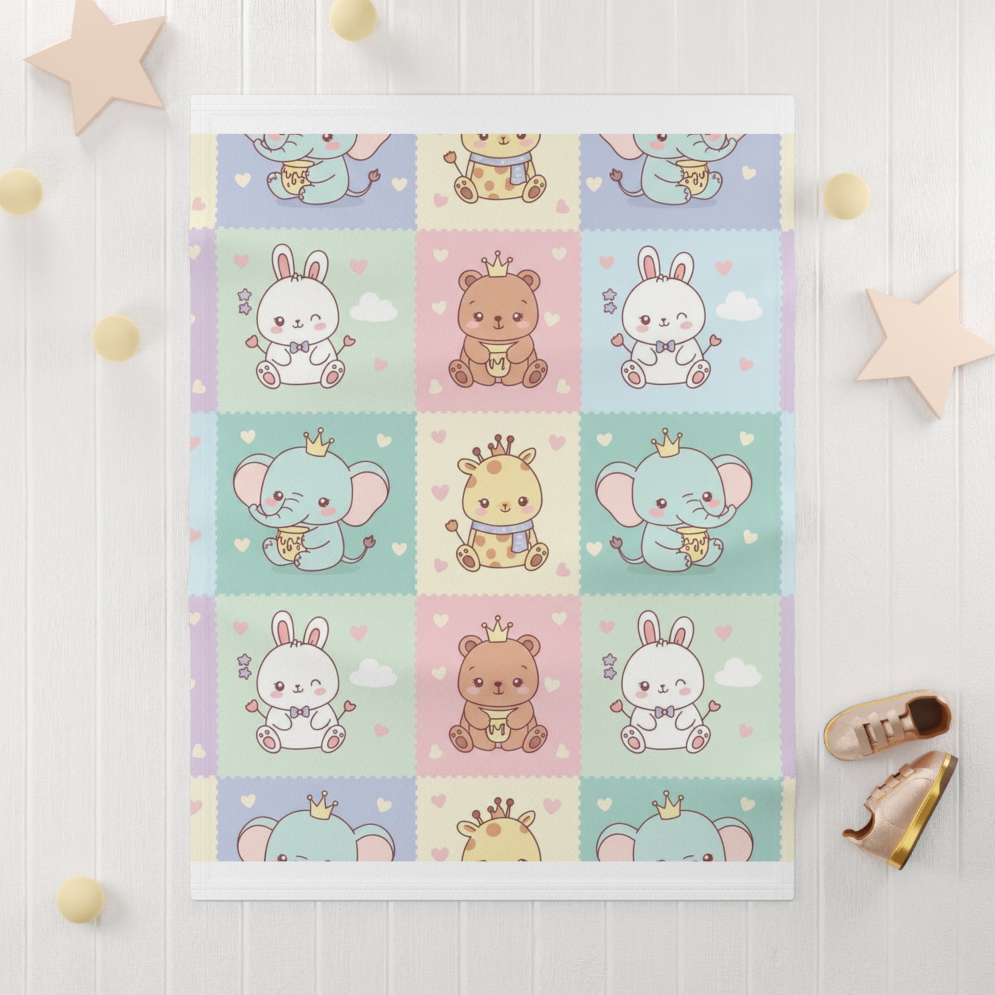 Soft Fleece Baby Blanket 30" × 40" White