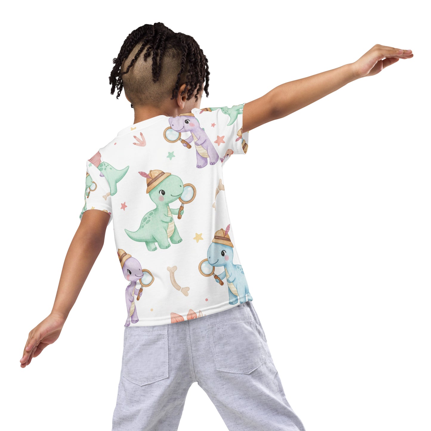 Kids Explorer Dinosaur T-Shirt – Cute Boys & Girls Adventure Dino All-Over Print Tee for Playdates & School 7