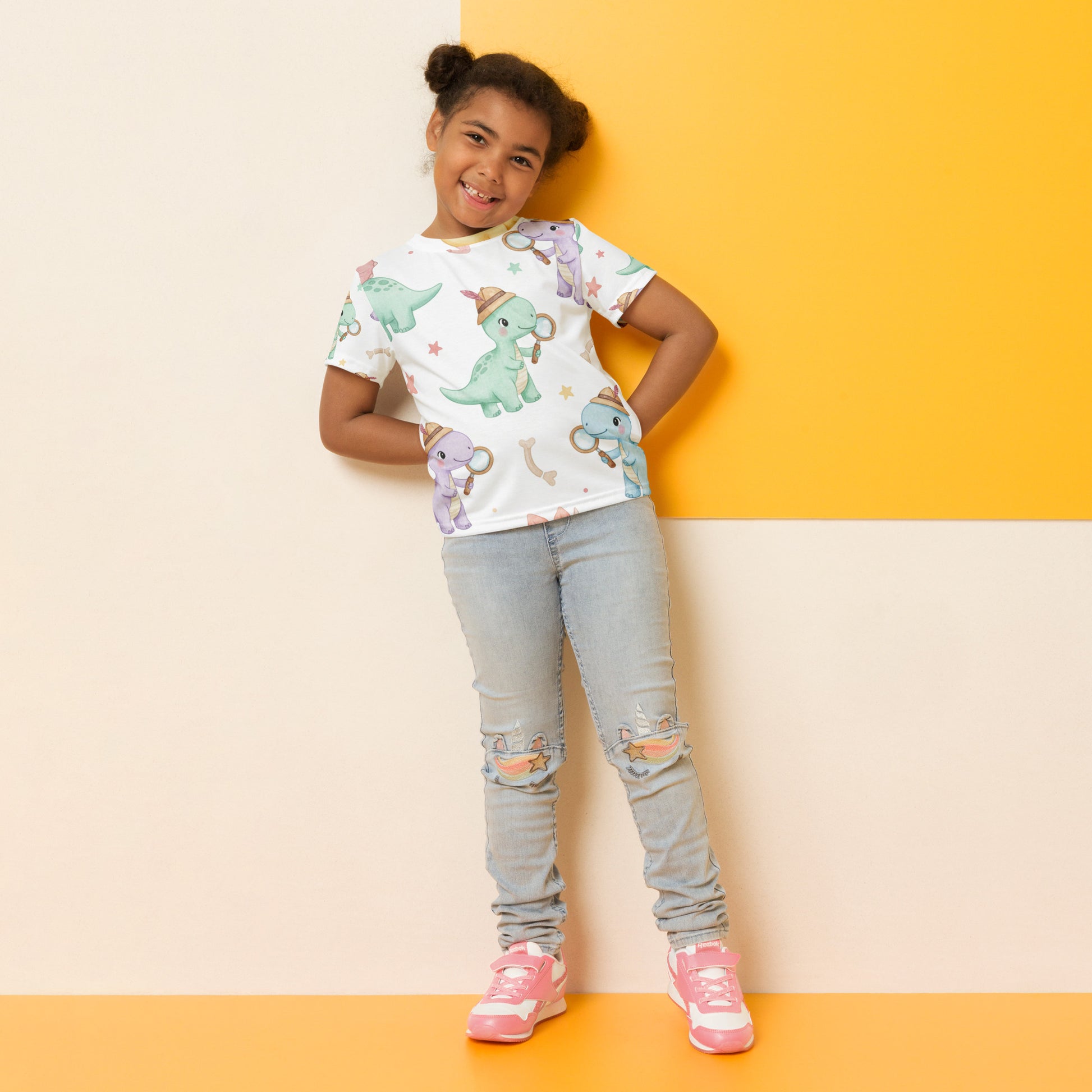 Kids Explorer Dinosaur T-Shirt – Cute Boys & Girls Adventure Dino All-Over Print Tee for Playdates & School 7