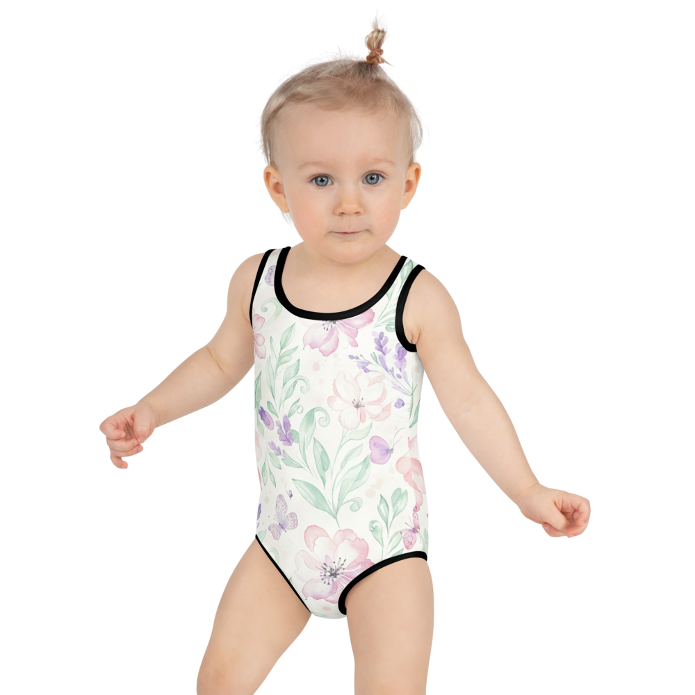 Kids Swimsuit — Watercolor Floral Print 7