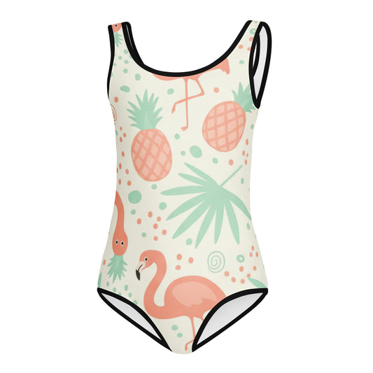 Kids Swimsuit — Pink Floral Garden 7