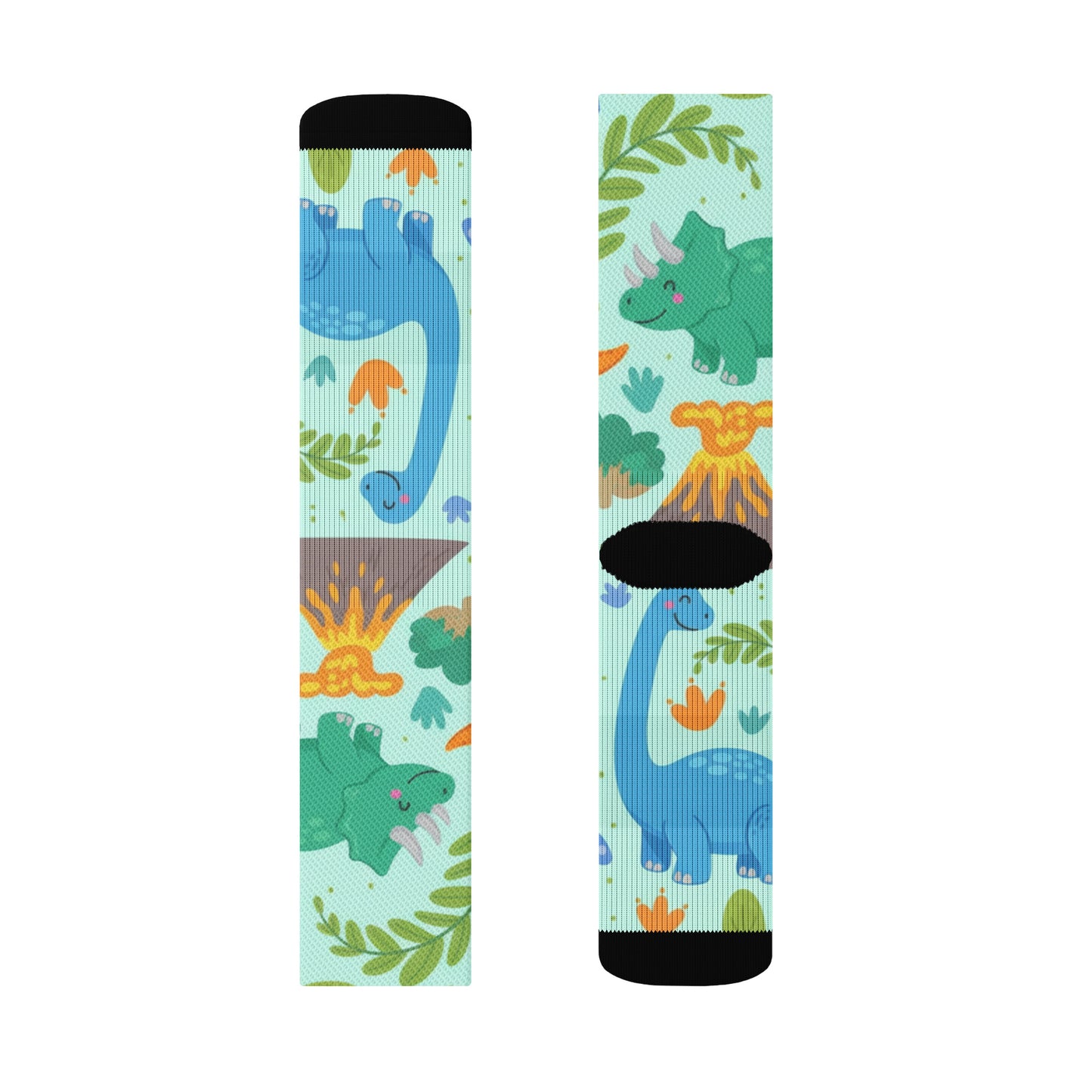 Crew Socks — Yellow Floral Pattern L