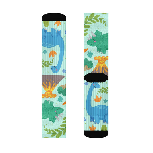 Crew Socks — Yellow Floral Pattern L