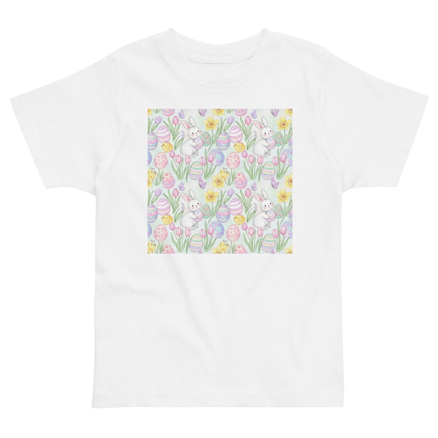 Toddler Easter T-Shirt — Cute Spring Chicks & Flowers Tee
