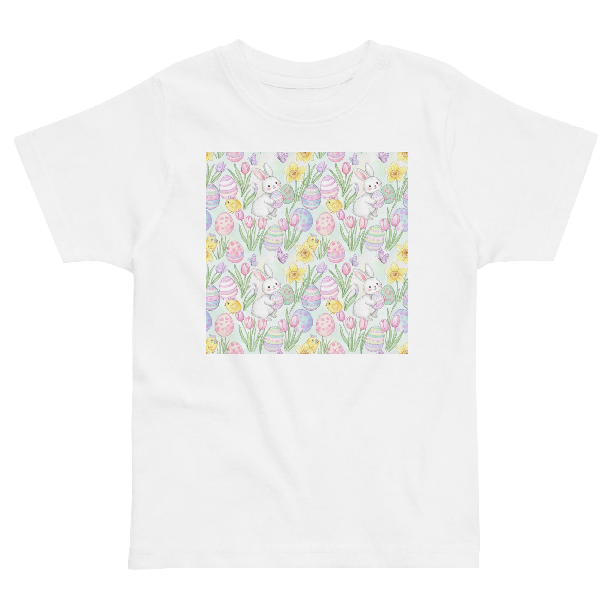 Toddler Easter T-Shirt — Cute Spring Chicks & Flowers Tee